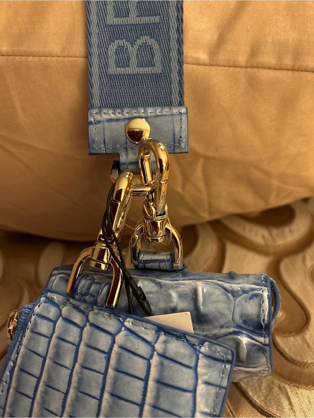 Brahmin Aura Blue Melbourne Etta Webbing Strap Wristlet NWT - Picture 5 of 6